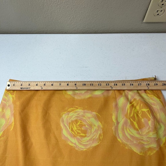 Miaou Moni Skirt Plus Size 3XL XXXL Orange Floral Print Side Slit‎ Pencil Midi - Picture 8 of 11